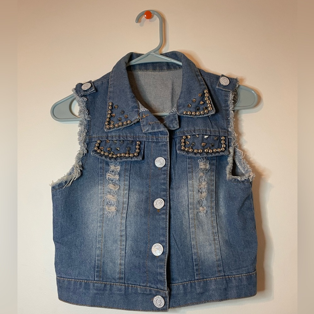Studded Jean Vest